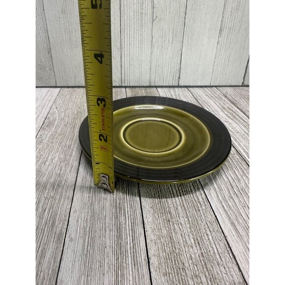 Vtg Glazed Homer Laughlin Andre Ponche Saucers Plates Green  Vtg Glazed Homer Laughlin Andre Ponche Saucers Plates Green 5.5\
